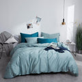 Turquoise Grace Silk Duvet Cover Set (Premium Egyptian Cotton) 600TC