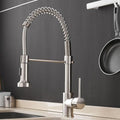Michael Spring Spout Pull-Down Single-Hole Kitchen Sink Faucet