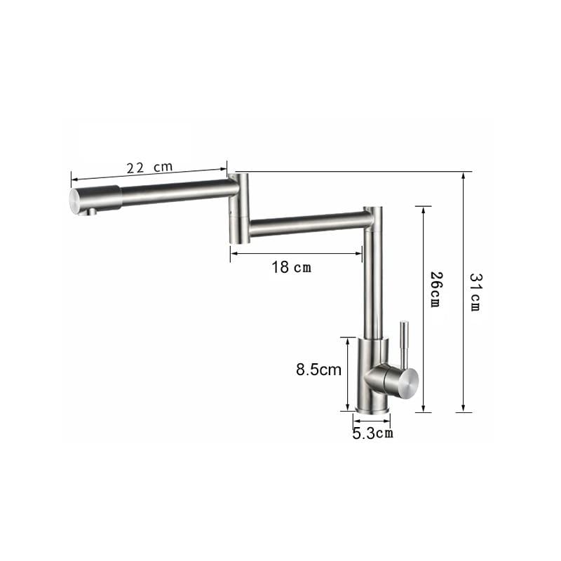 Edison Single-Hole Retractable Folding Kitchen Sink Faucet