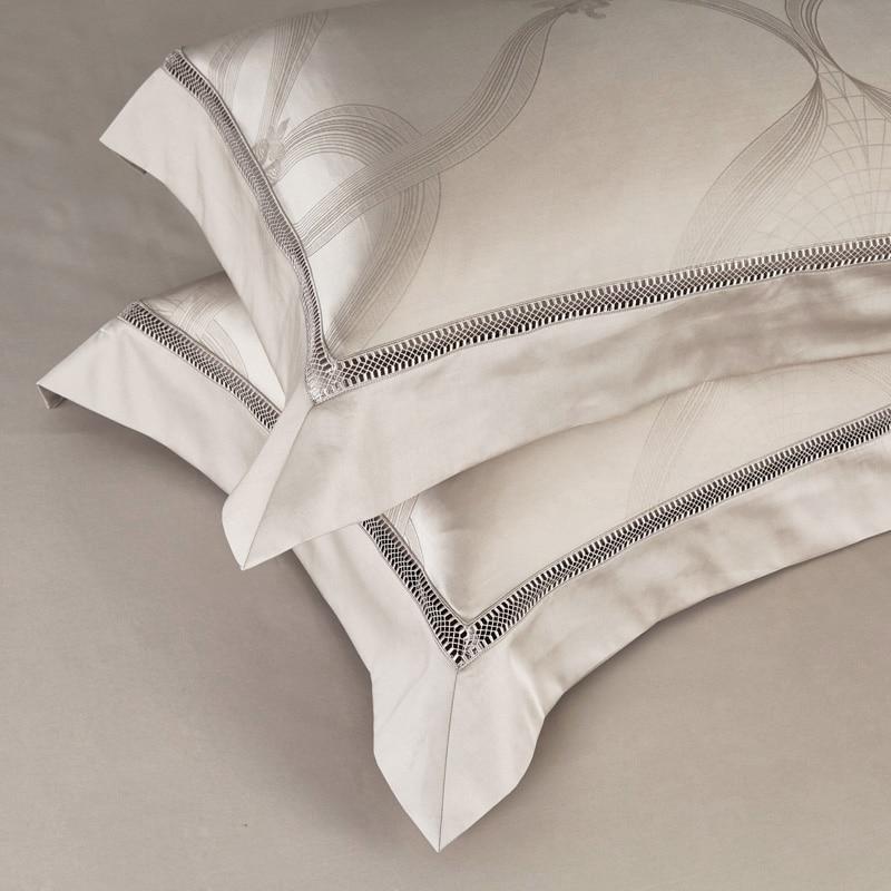 Light Taupe Lancelot Duvet Cover Set (Premium Egyptian Cotton) (Jacquard)
