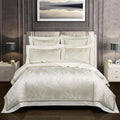Warm White Lancelot Duvet Cover Set (Premium Egyptian Cotton) (Jacquard)