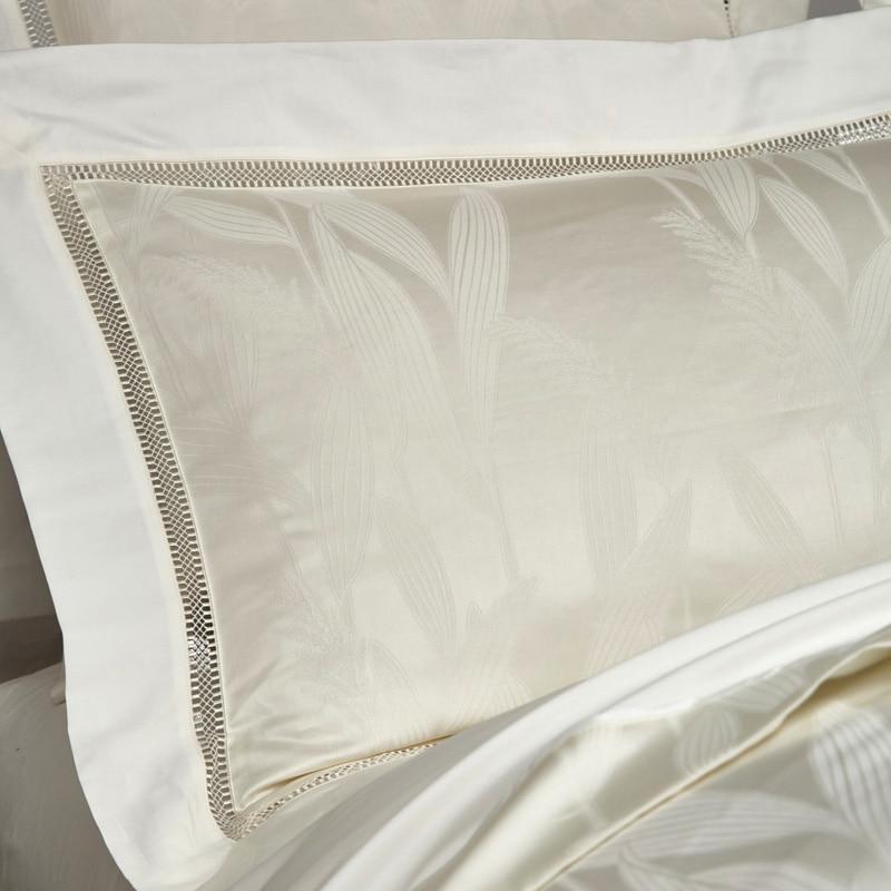 Warm White Lancelot Duvet Cover Set (Premium Egyptian Cotton) (Jacquard)