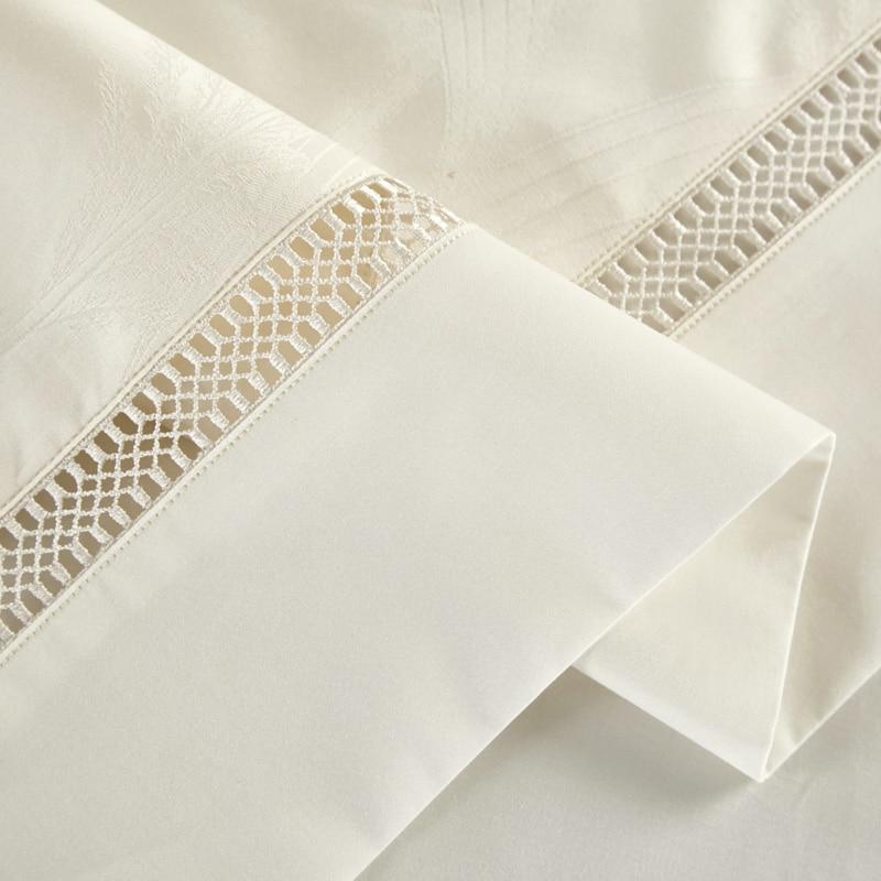 Warm White Lancelot Duvet Cover Set (Premium Egyptian Cotton) (Jacquard)