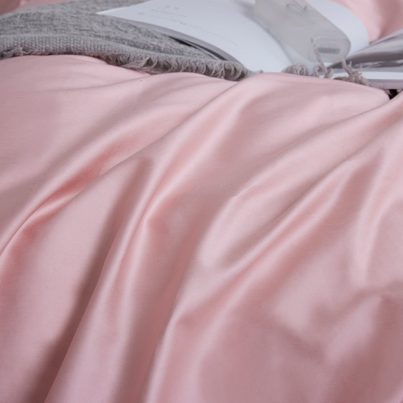 Flamingo Grace Silk Duvet Cover Set (Premium Egyptian Cotton) 600TC