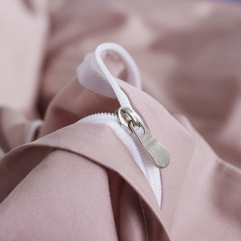 MistyRose Grace Silk Duvet Cover Set (Premium Egyptian Cotton) 600TC