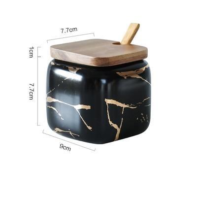 Maci 8-Piece Spice Ceramic Jar With Wooden Lid