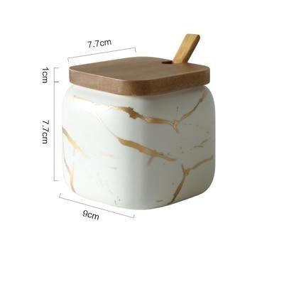 Maci 8-Piece Spice Ceramic Jar With Wooden Lid