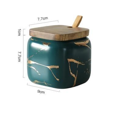 Maci 8-Piece Spice Ceramic Jar With Wooden Lid