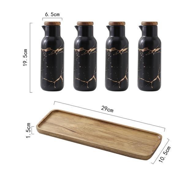 Maci 8-Piece Spice Ceramic Jar With Wooden Lid