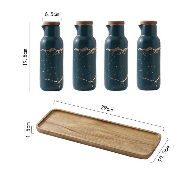 Maci 8-Piece Spice Ceramic Jar With Wooden Lid