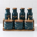 Maci 8-Piece Spice Ceramic Jar With Wooden Lid