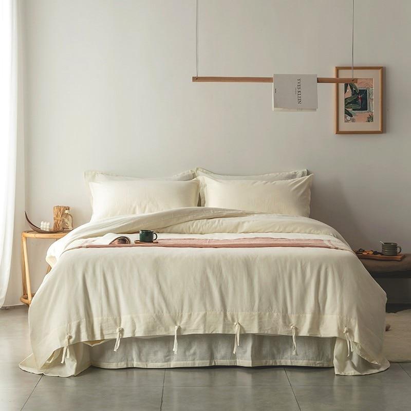 Emma Duvet Cover Set With Ropes 55% Cotton 45% Linen