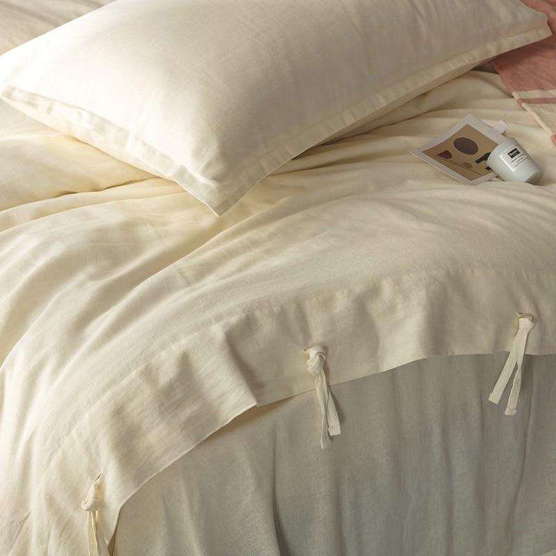 Emma Duvet Cover Set With Ropes 55% Cotton 45% Linen