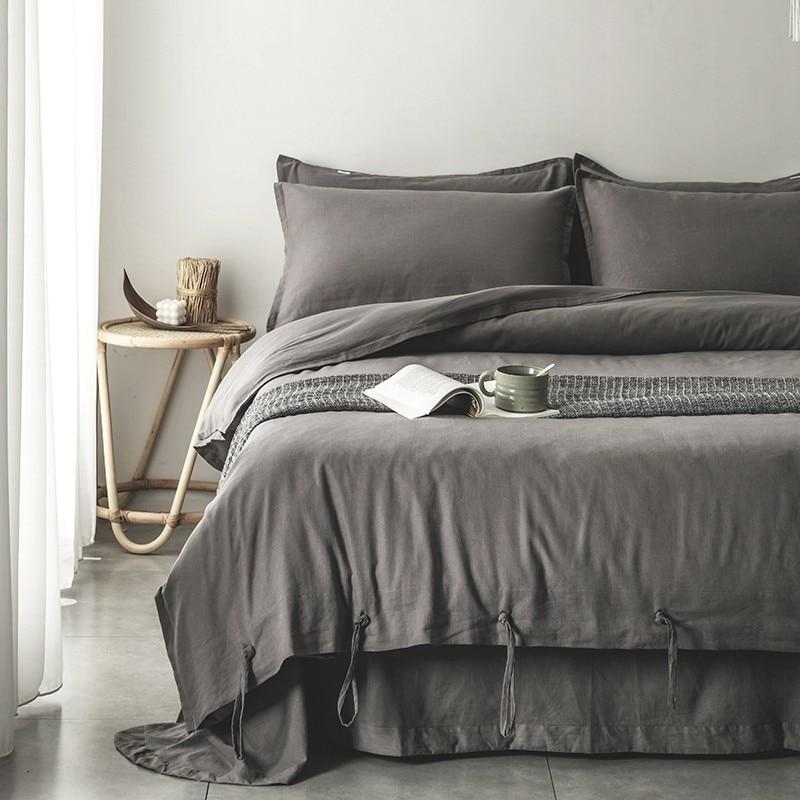 Emma Duvet Cover Set With Ropes 55% Cotton 45% Linen