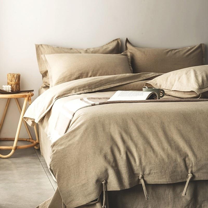 Emma Duvet Cover Set With Ropes 55% Cotton 45% Linen
