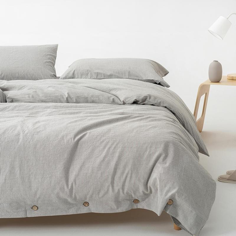 Olivia Stripe Ultra Soft Duvet Cover Set 100% Washed Cotton