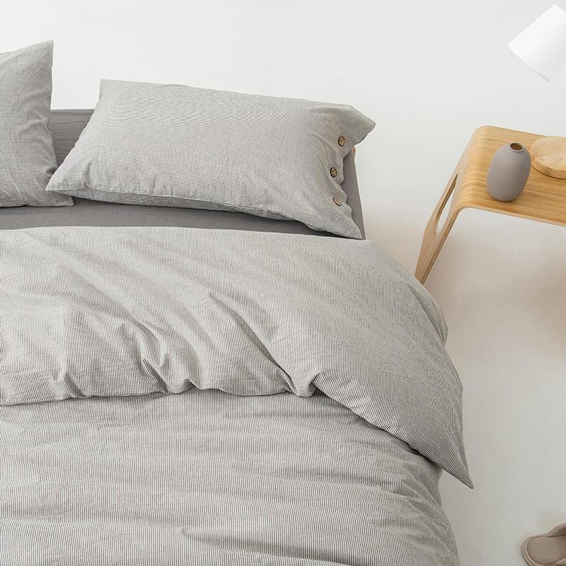 Olivia Stripe Ultra Soft Duvet Cover Set 100% Washed Cotton
