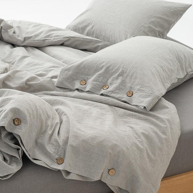 Olivia Stripe Ultra Soft Duvet Cover Set 100% Washed Cotton