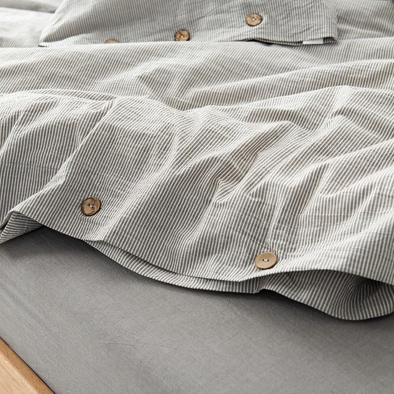 Olivia Stripe Ultra Soft Duvet Cover Set 100% Washed Cotton
