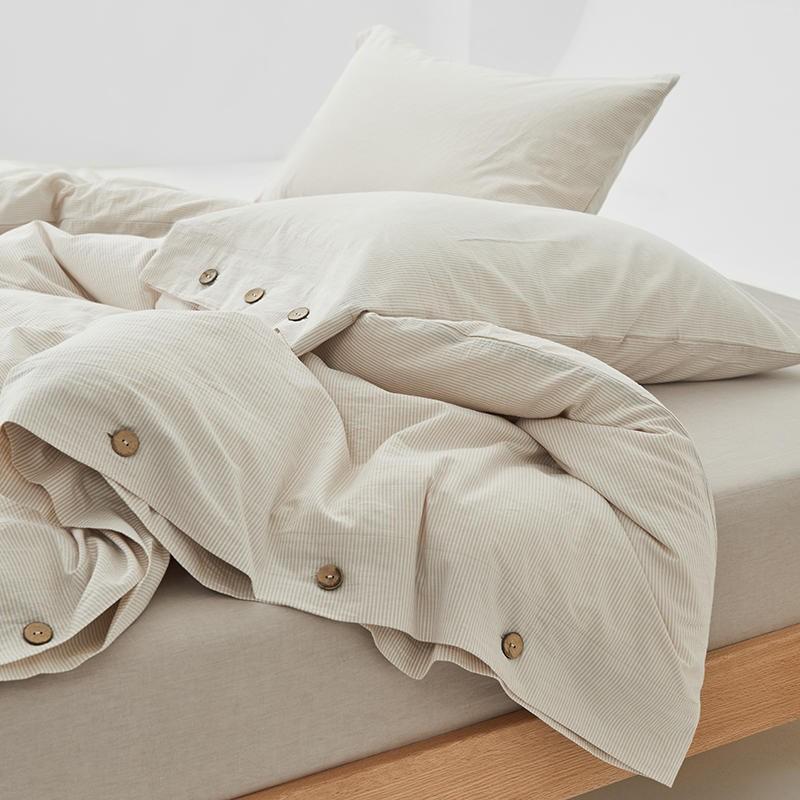 Olivia Stripe Ultra Soft Duvet Cover Set 100% Washed Cotton