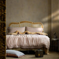 PeachPuff Vertical Stripes 100% Linen Duvet Cover Set