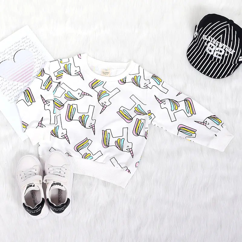 Cartoon Unicorn Hoodie for Boys - Long Sleeve Top