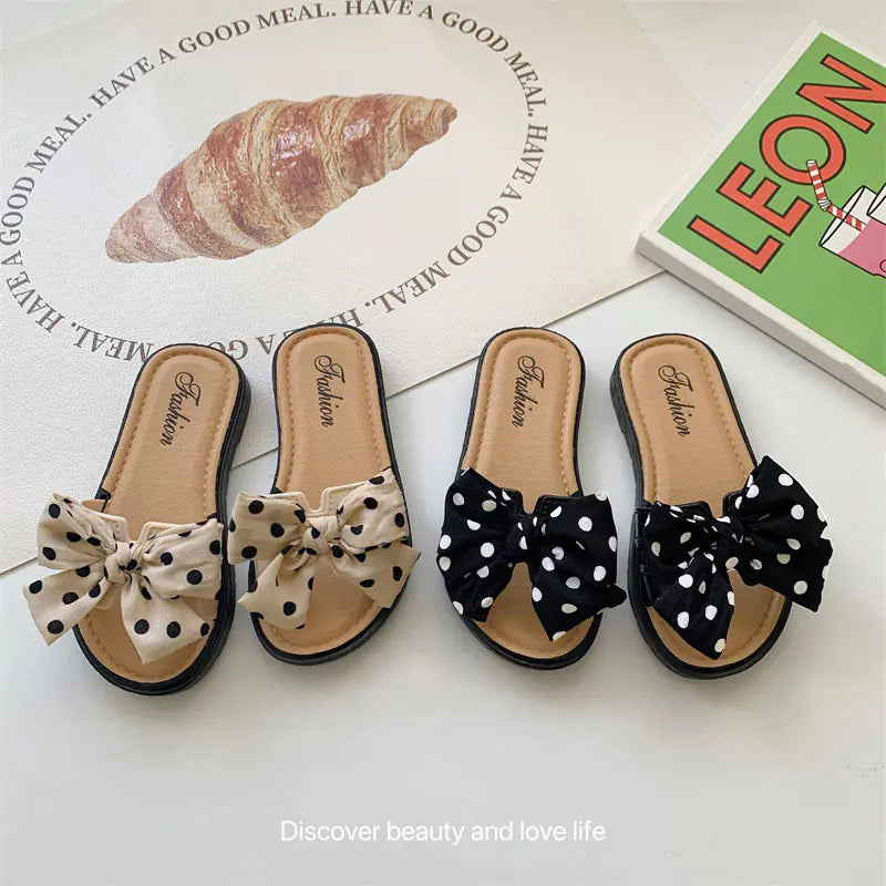 Girls' Non-slip Summer Sandals with Bow Tie (Ages 4-12)