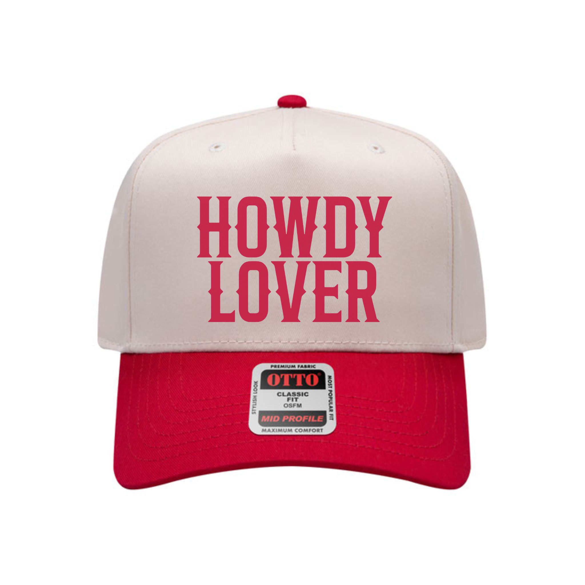 Howdy Lover Red & Canvas Trucker Hat – Western Valentine Snapback Cap