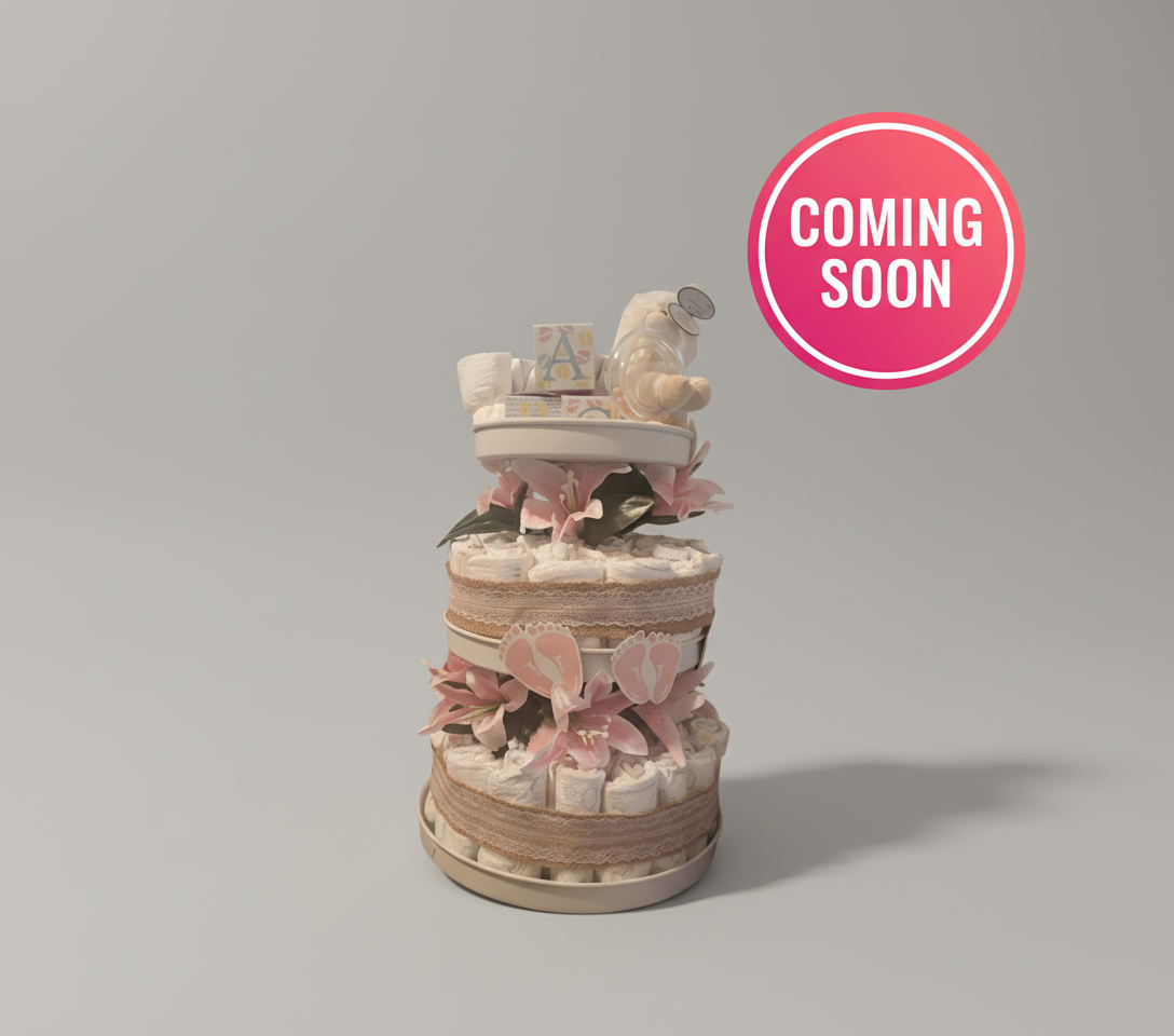 Flower Baby Girl Diaper Cake