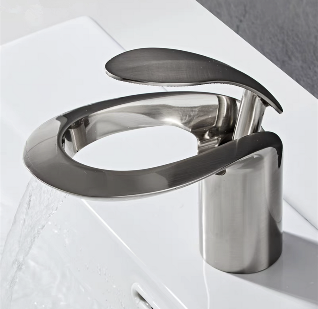 LunaMist Modern Single Handle Vessel Bathroom Faucet with Round Hollowing Design