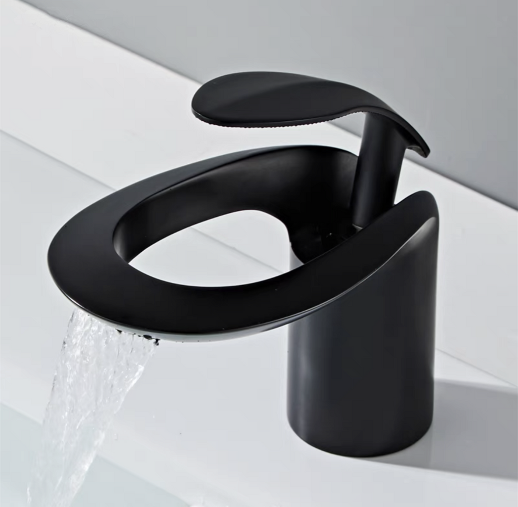 LunaMist Modern Single Handle Vessel Bathroom Faucet with Round Hollowing Design