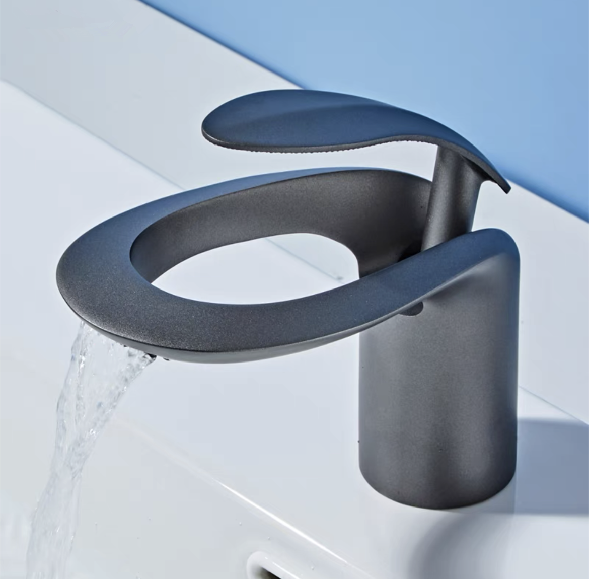 LunaMist Modern Single Handle Vessel Bathroom Faucet with Round Hollowing Design