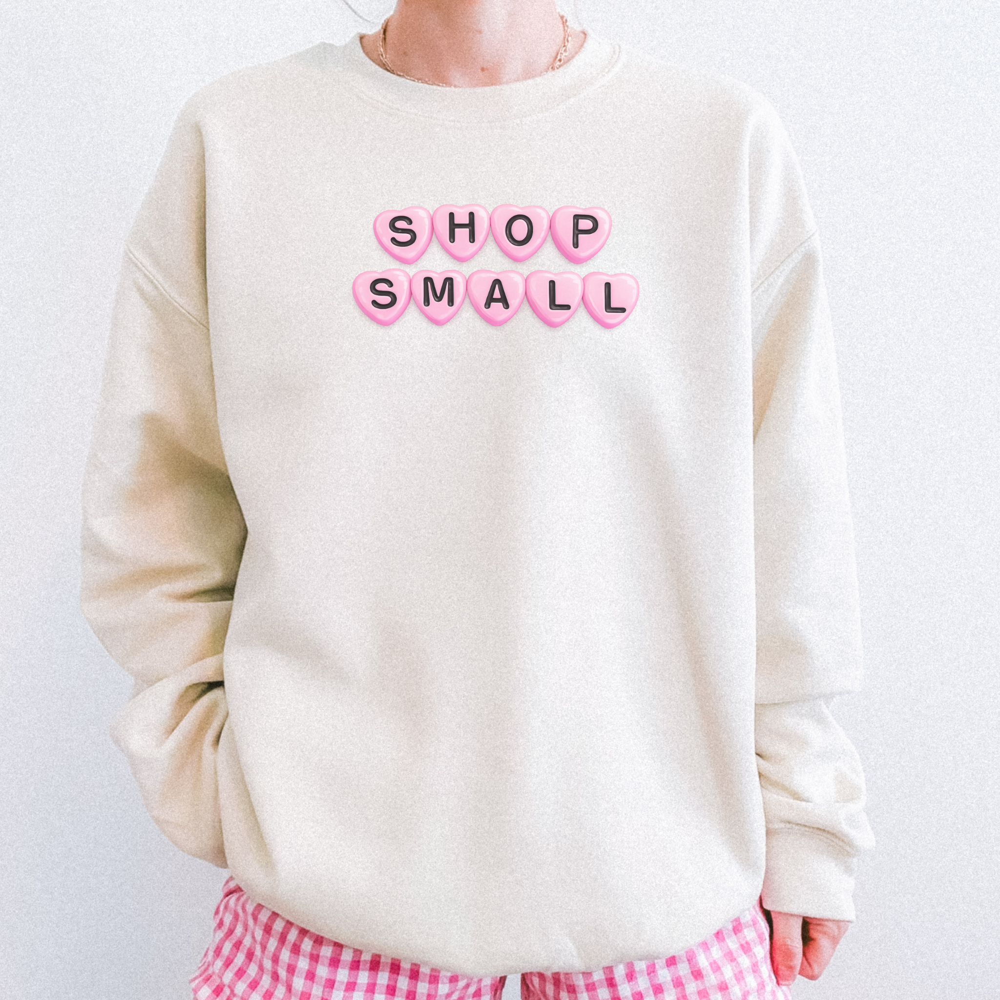 Shop Small Sweatshirt | Small Business Support Crewneck | Valentine Shop Small Pullover | Cozy Boutique Graphic Sweatshirt