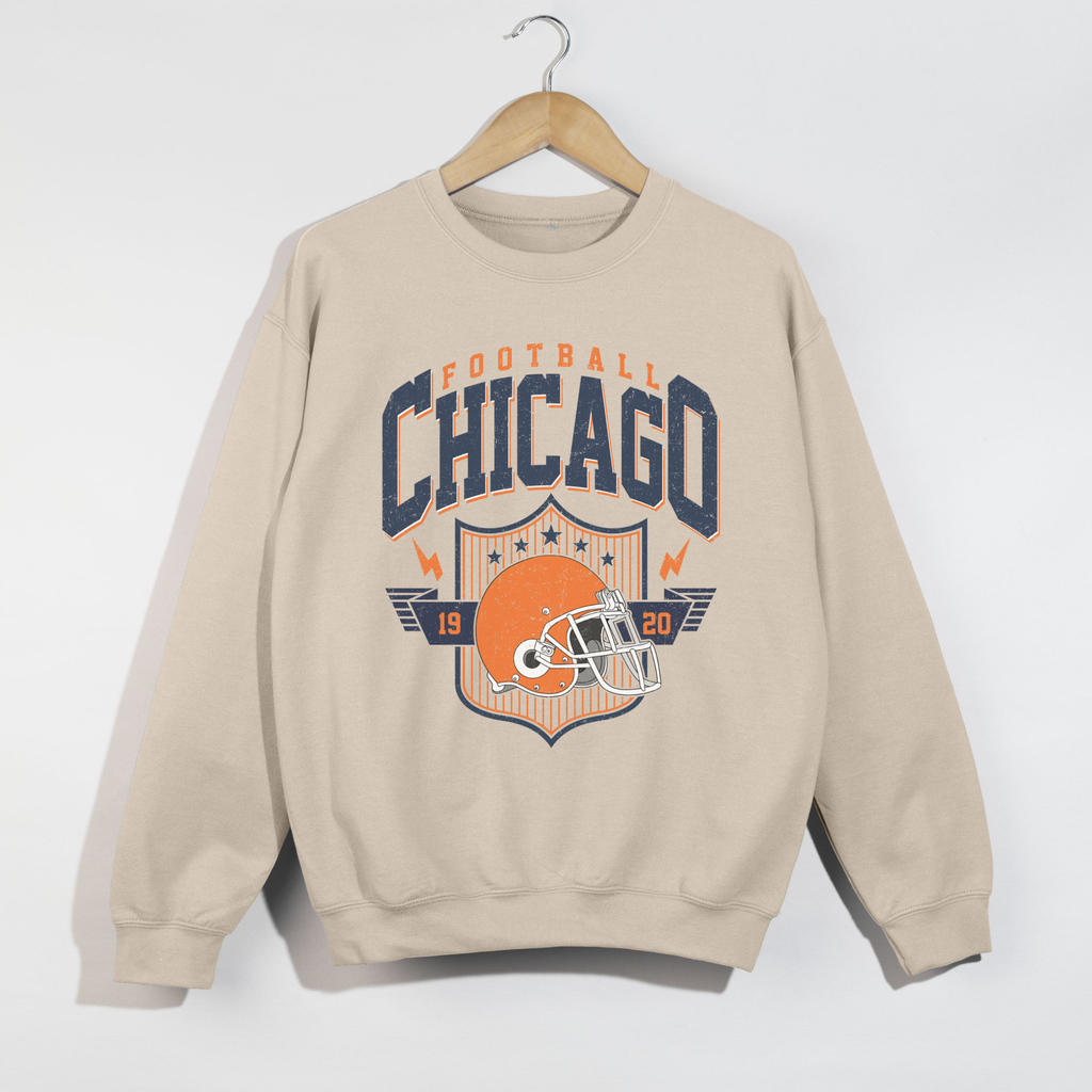Chicago Football Crewneck Sweatshirt | 1920 Helmet Graphic