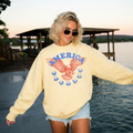 America Eagle Sweatshirt – Vintage Patriotic Graphic Crewneck