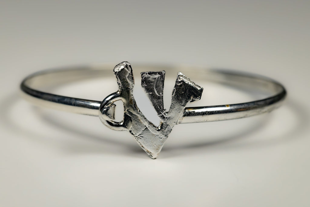 “Shin” Sterling Silver Bangle Bracelet