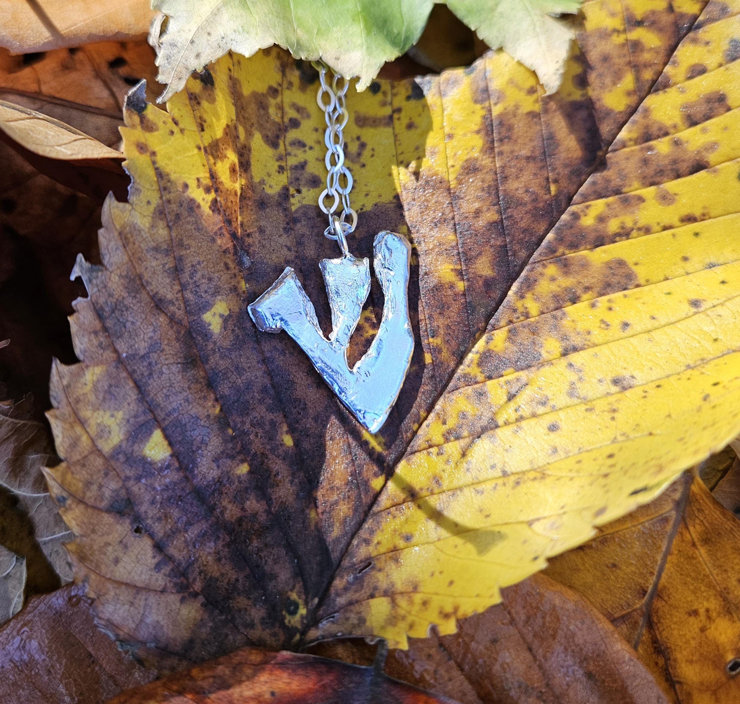 Sterling Silver Shin Pendant Necklace