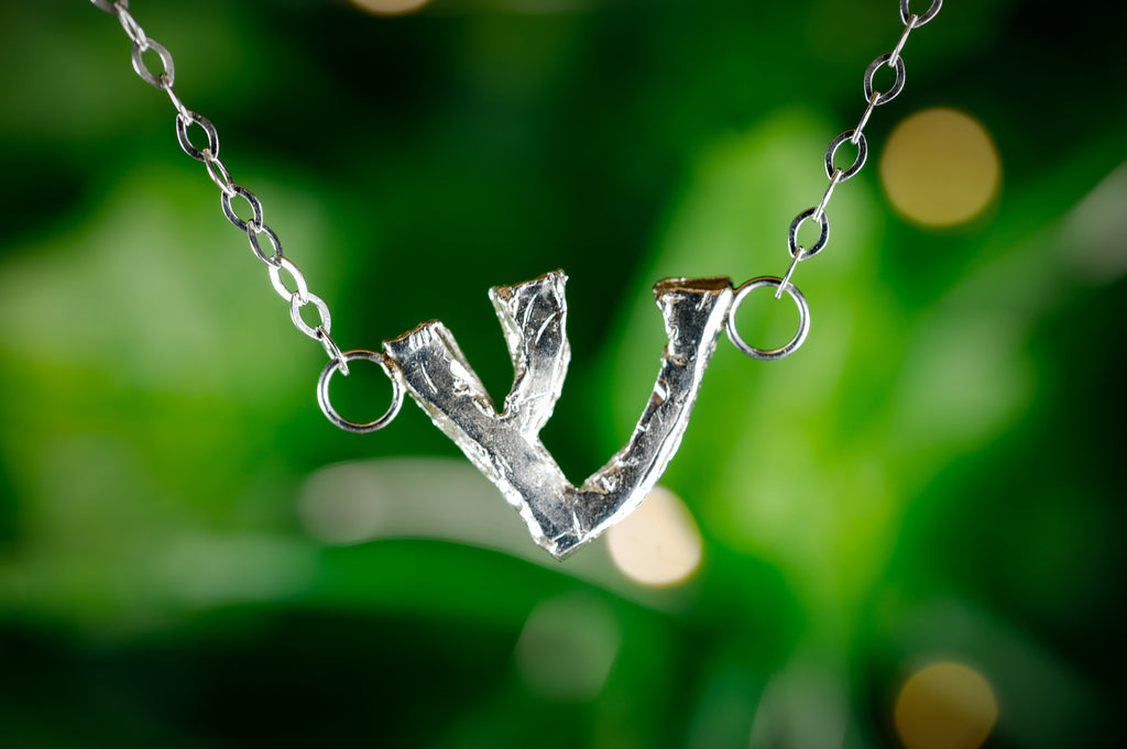 Sterling Silver "Shin" Station Necklace