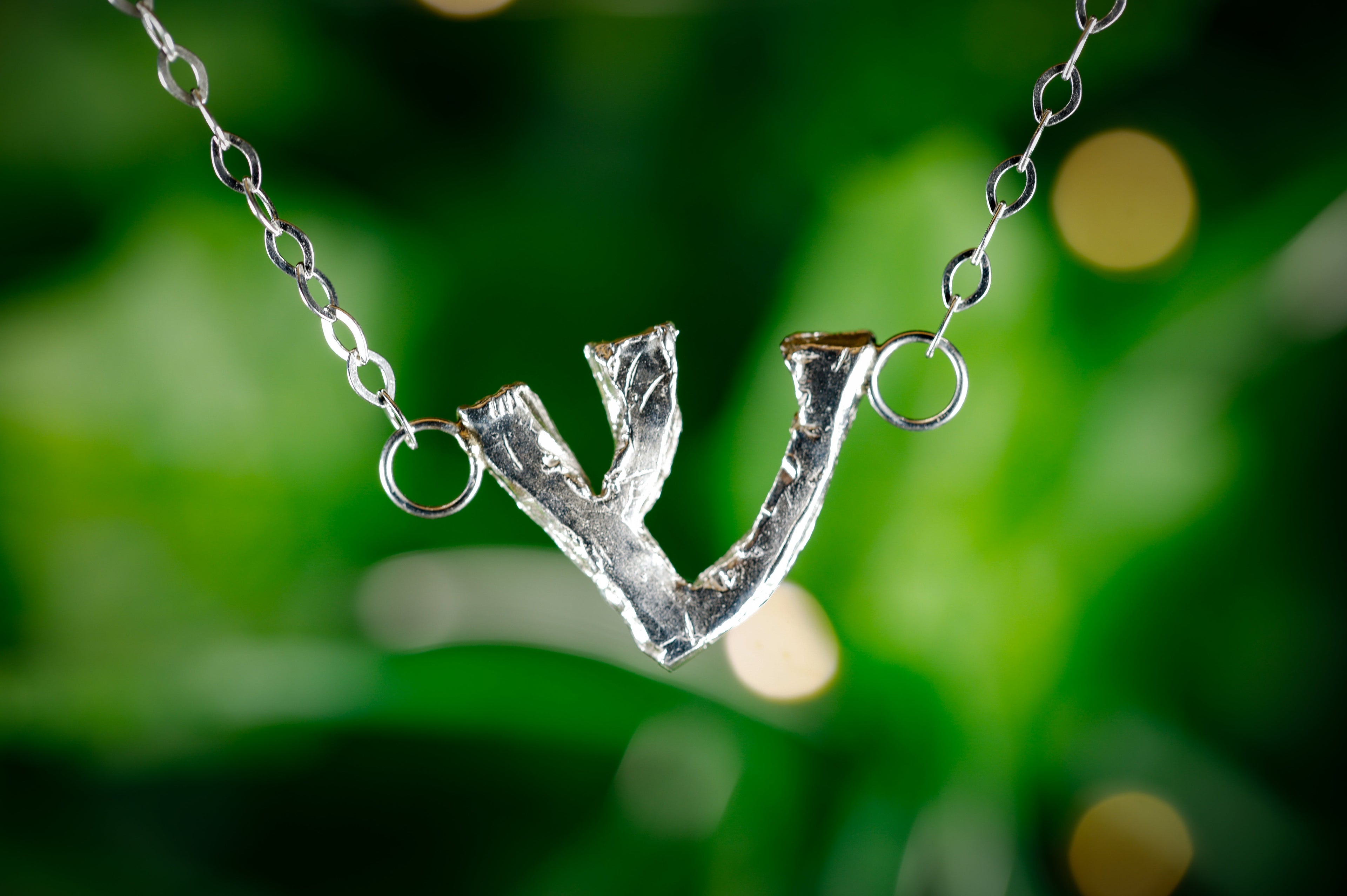Sterling Silver "Shin" Station Necklace