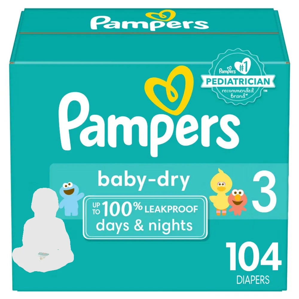 Pampers Baby-Dry Diapers Size 3, 104 Count