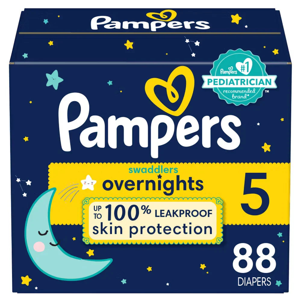 Pampers Swaddlers Overnights Diapers Size 5, 88 Count