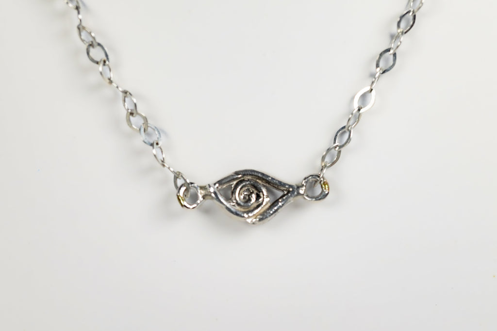 “Eye See” Sterling Silver Evil Eye Necklace