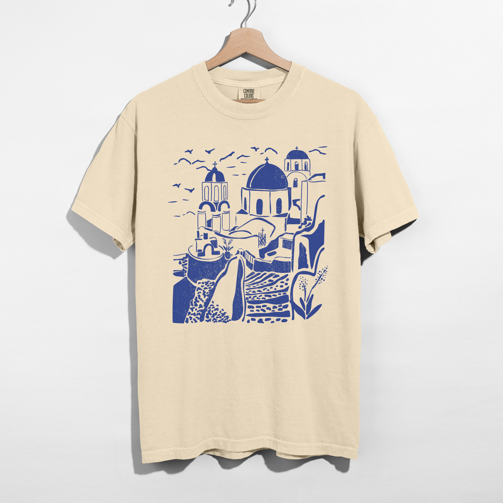 Santorini Greece Graphic Tee | Aesthetic Vacation Tee, Summer Resort Top
