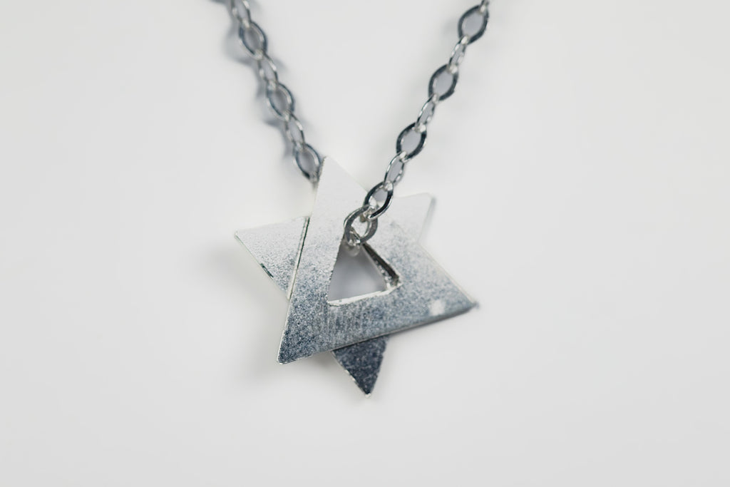 Small Star of David Pendant Necklace — Sterling Silver
