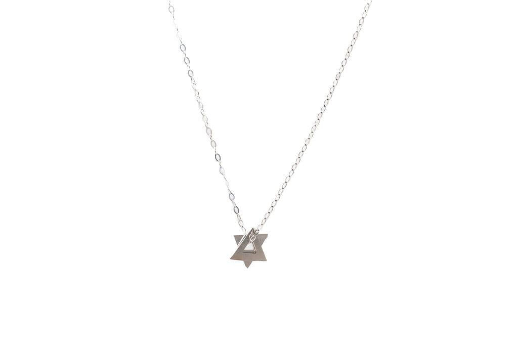Small Star of David Pendant Necklace — Sterling Silver