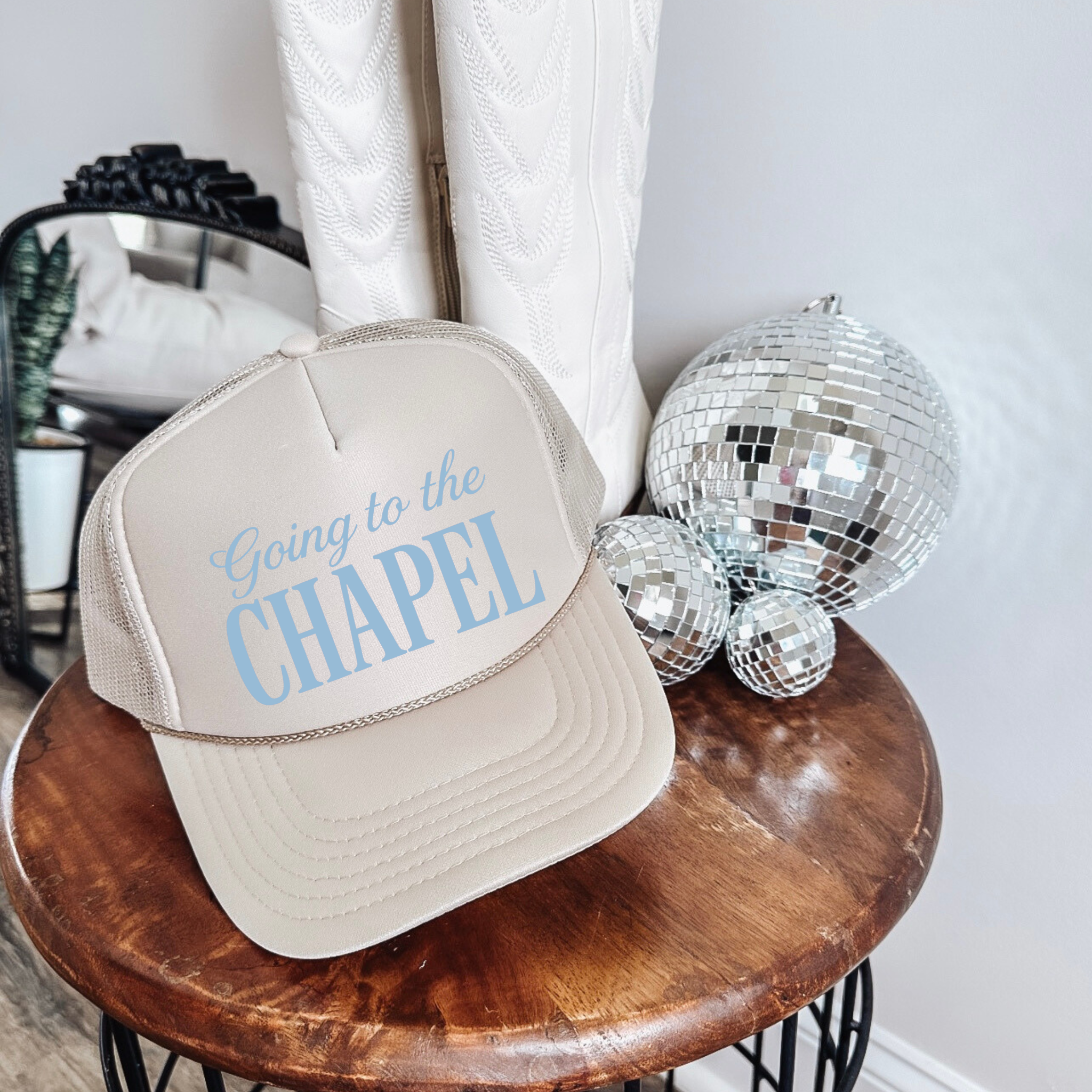 Going to the Chapel Foam Front Trucker Hat | Vintage Bride Bachelorette Hat | Wedding Weekend Baseball Cap