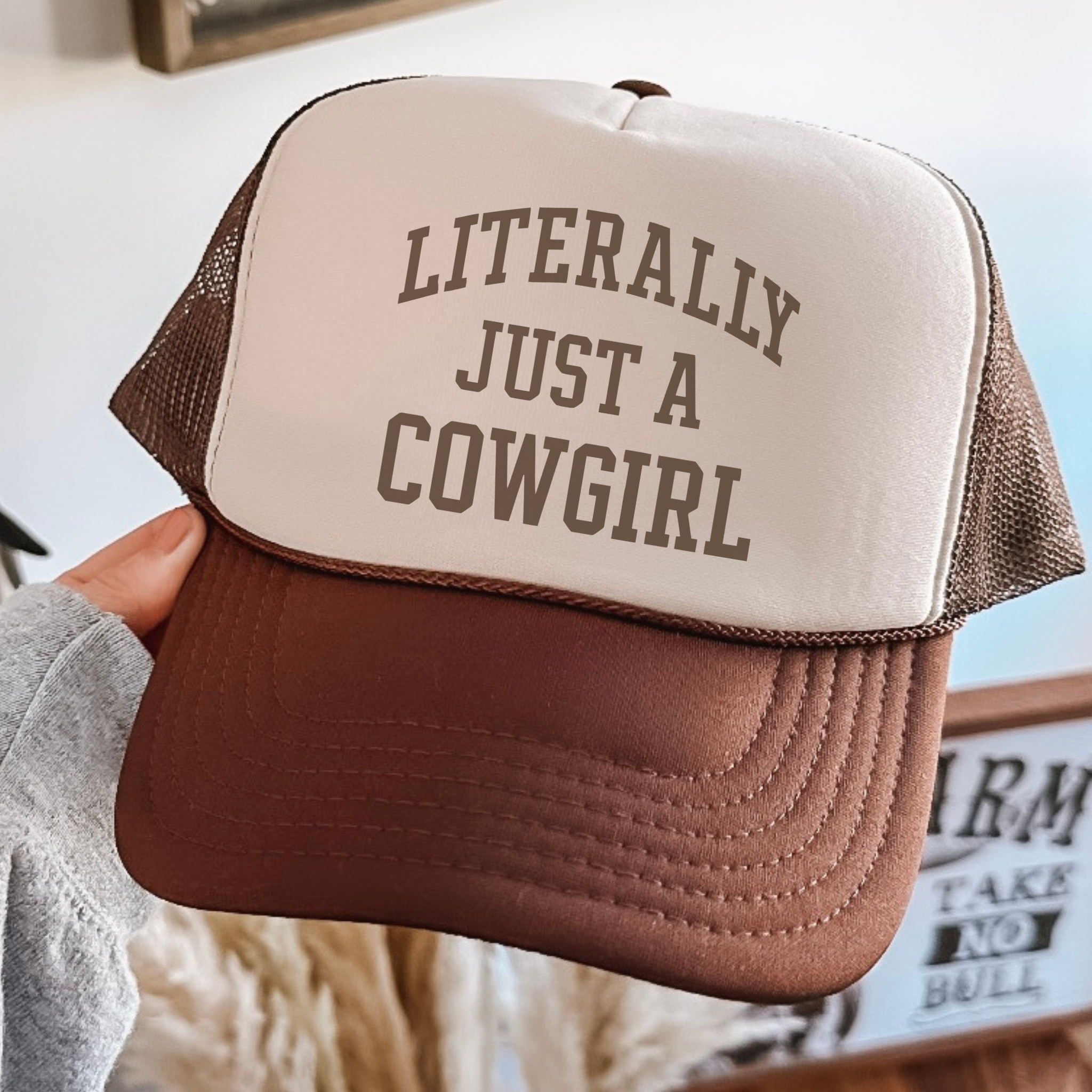 Literally Just a Cowgirl Trucker Hat – Western Cowgirl Foam Front Hat