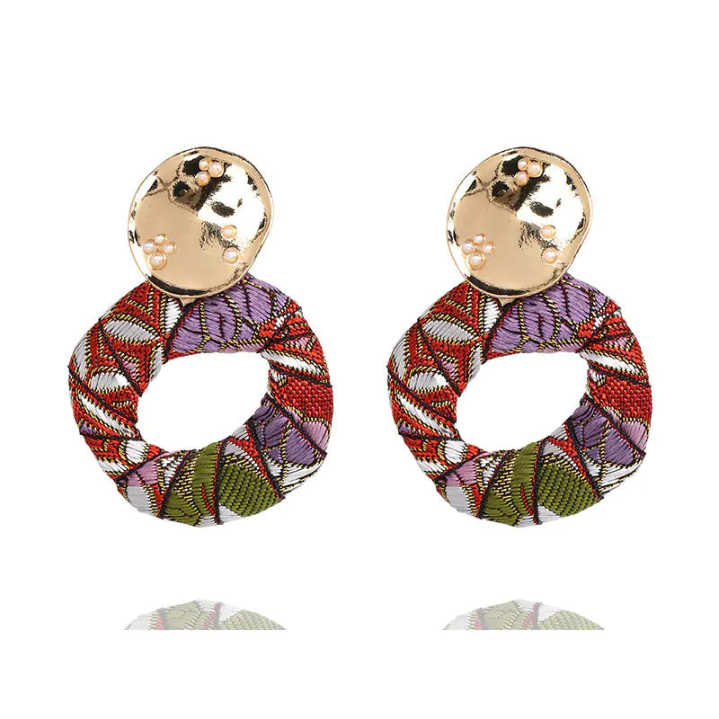 Stylish Alloy Pearl Fabric Earrings