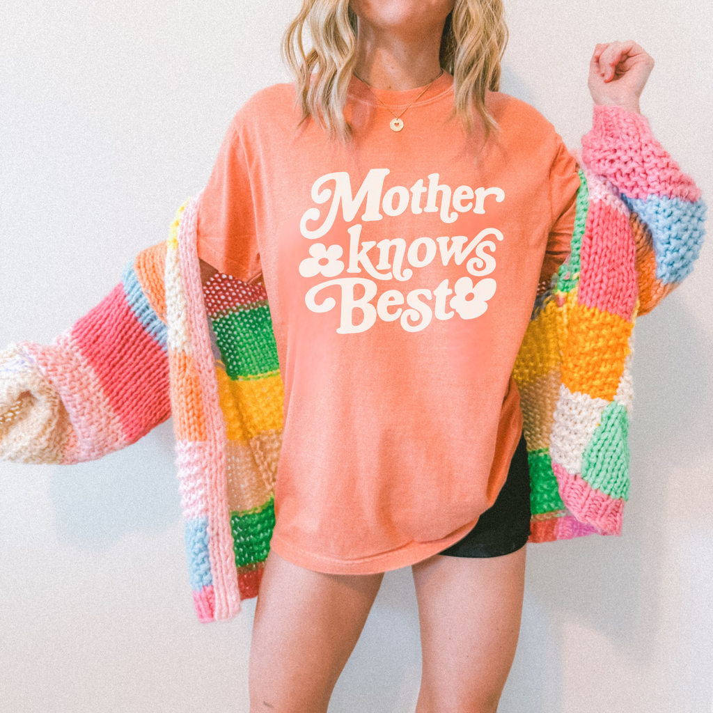 Mother Knows Best Retro Graphic Tee | Vintage Style Mom Shirt
