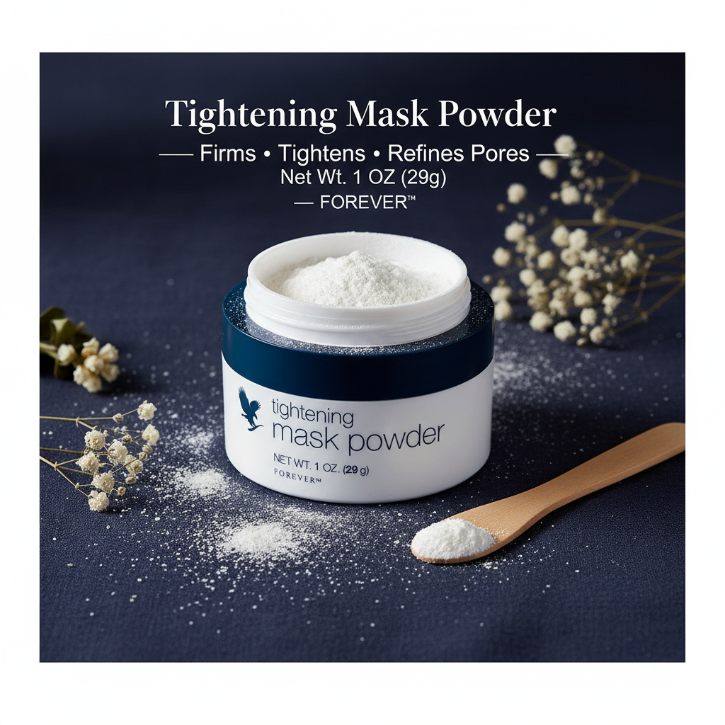 Forever’s tightening mask powder pairs perfectly with Forever’s aloe activator to create a rejuvenating face mask that smooths cleanses and helps tighten skin